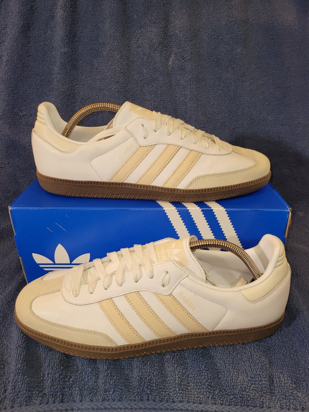 Adidas Samba Womens Size 11 OG White Sand Strata Tan Gum Sneakers JH7300 (#2576)